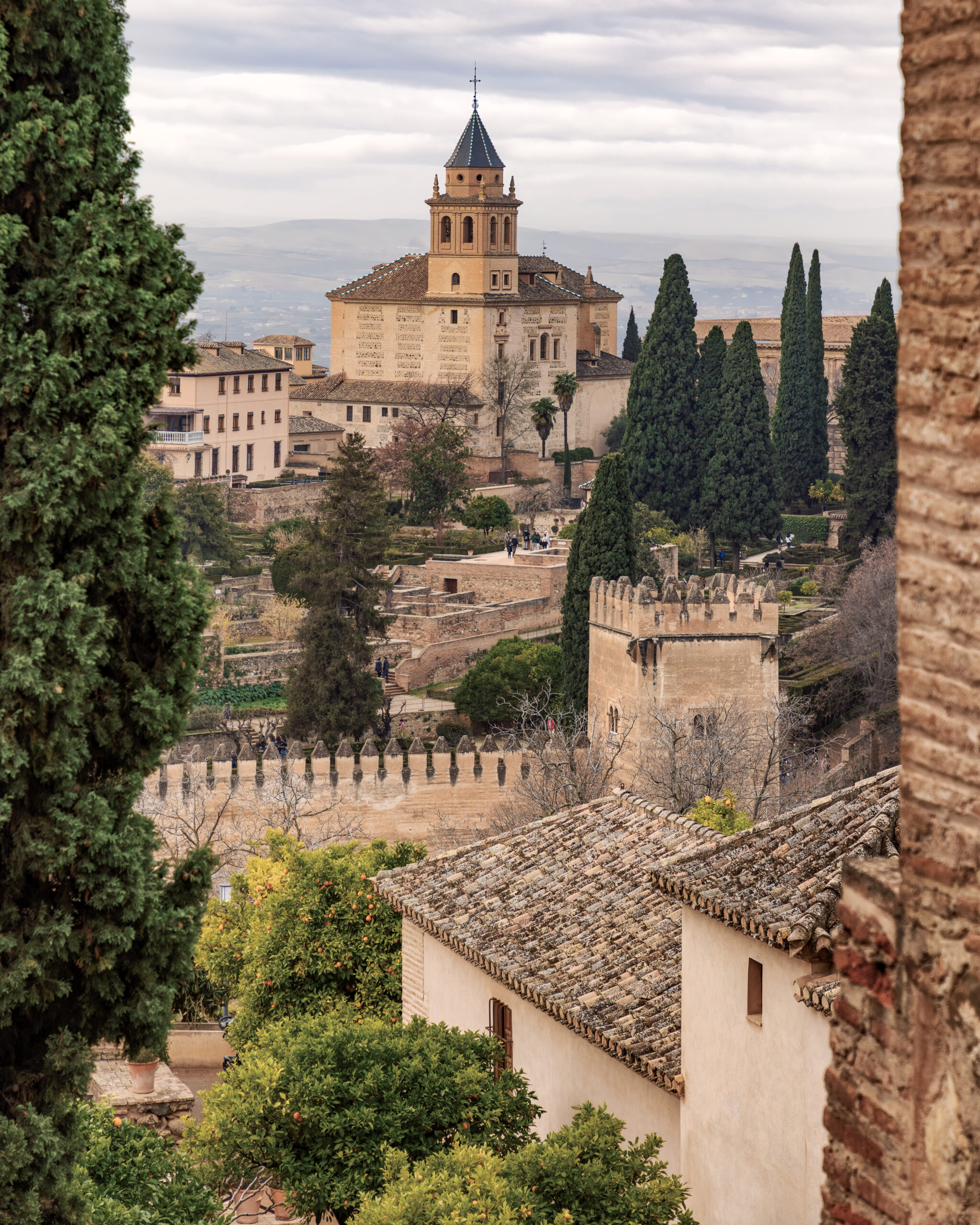 A scenic view of beautiful cityscape of Granada, Spain